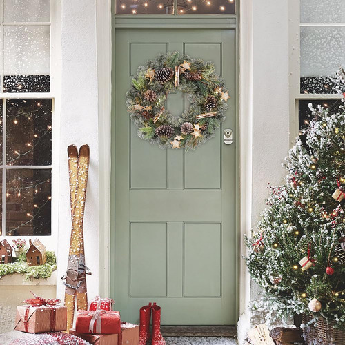 Guirnalda De Navidad Briful, 50 Cm, Para Puerta Delantera