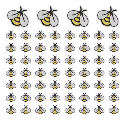 Parches Bordados De Abejas Lindos Para Niños, 60 Unidades
