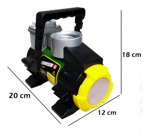 Imagen 3 de 10 de Compresor Portatil Auto Camioneta 12v Con Luz Led Driven