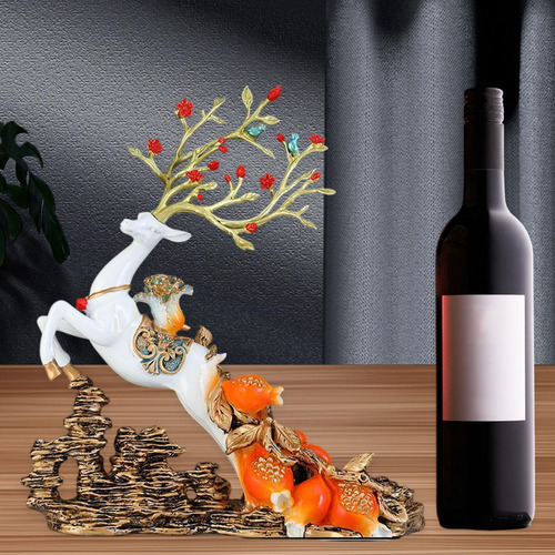 Elk Estátua De Estátia De Envolvimento De Vinho Branco