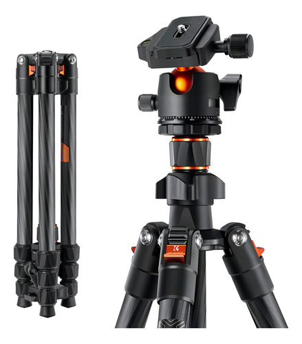 Tripie K&f Concept K254c2 Cabezal 360° Tipo Arca Color Negro
