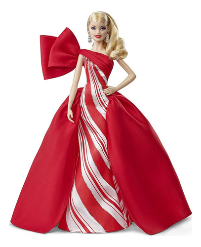 Muñeca Barbie Navideña 2019, 11.5 Pulgadas, Rubia, Vestida