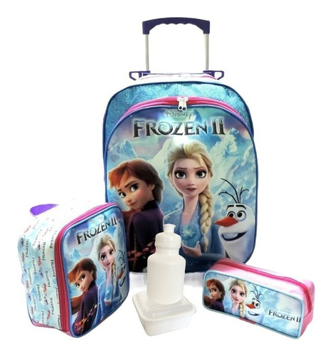 Kit Mochila Infantil Frozen Febre Congelante Rodinhas G F5 