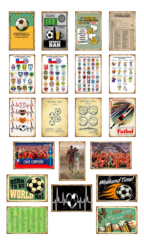 Set 20 Carteles (20x30) Futbol Mas 4 Carteles Grandes(40x28)