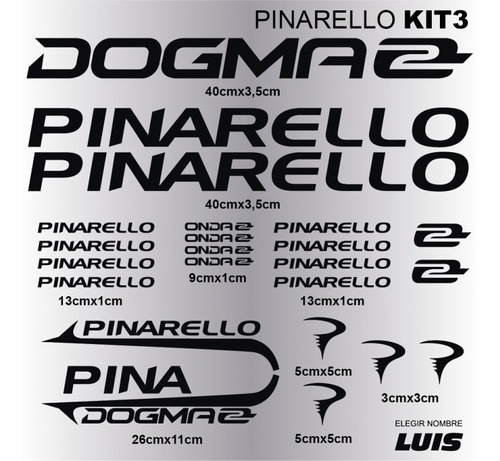 Pinarello Kit3 Sticker Calcomania Para Cuadro De Bicicleta