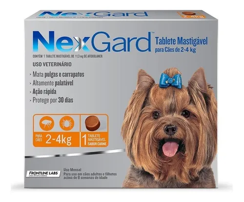 comprar Pastilla antiparasitario para pulga Boeringer Ingelhein NexGard Antipulgas e Carrapatos Comprimidos para perro de 2kg a 4kg