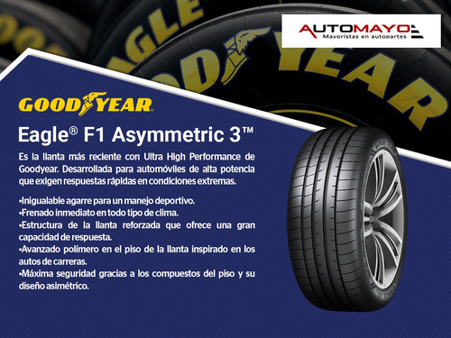 Pack 4 Llantas Eagle F1 Asymmetric 3 Goodyear 225/50r18 95w