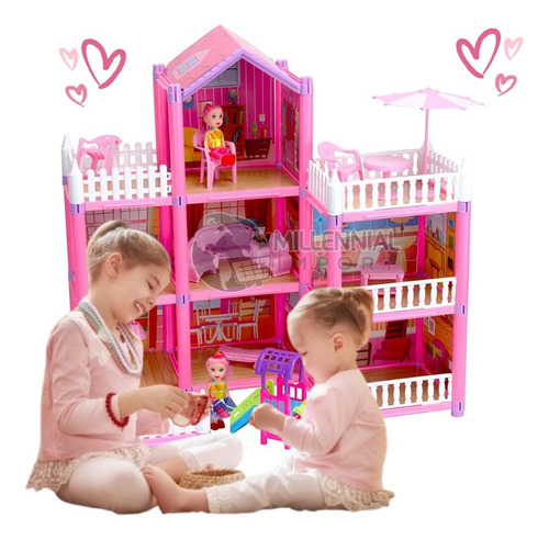 Juguete Casa De Muñecas Amoblada Para Niñas De 162 Pcs