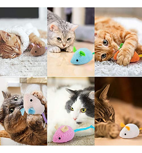 Juguete Catnip - 6pzs Ratones Peluche Gatos Realista