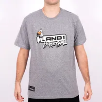 Comprar Remera De Algodon Basquet And1 Logo Streetball Block Grafito