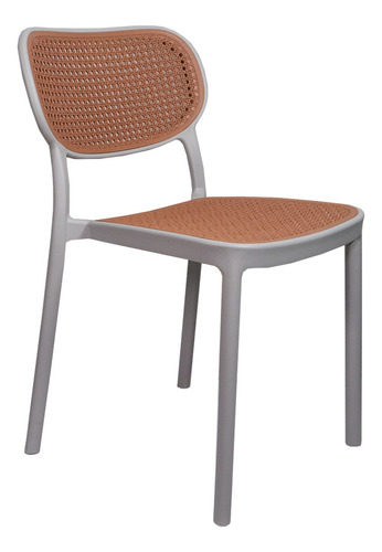 Set 6 Sillas Moderna Minimalista Rattan Comedor Jardin Estructura De La Silla Gris Asiento Ladrillo