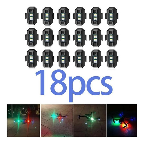 18 Piezas De Luz Estroboscópica For Motocicleta De Avión [u]