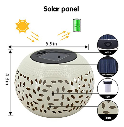 Linterna De Mesa Solar Para Exteriores A Prueba De Agua - Lu
