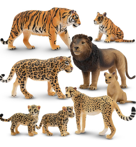 Toymany Juego De 8 Figuras De Plástico De Animales De La S.