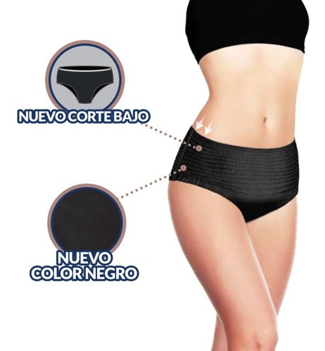 Imagen 4 de 4 de Tena Pants Discret Negro Talla Grande 10 Piezas
