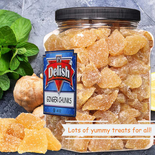 Trozos De Jengibre Cristalizado De It's Delish, Recipiente R