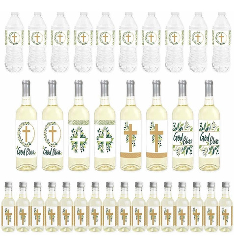 Elegant Cross  Mini Etiquetas Para Botellas De Vino, Et...