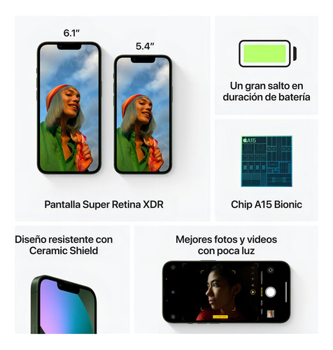 Apple iPhone 13 Verde - 128gb (6 Cuotas Sin Intereses)