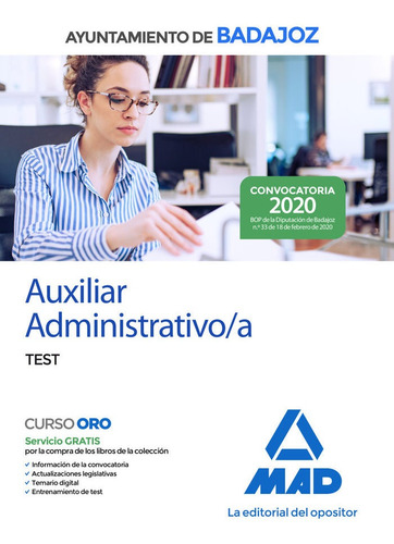 Auxiliar Administrativo Ayuntamiento Badajoz Test - Vv.aa.