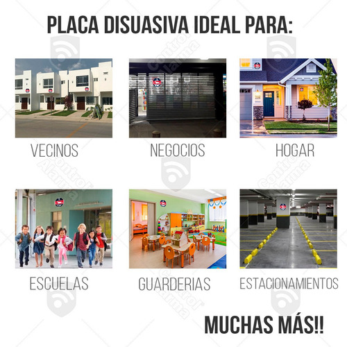 Imagen 8 de 10 de Kit 3 Letreros Placa Sticker Videovigilancia Seguridad Casa