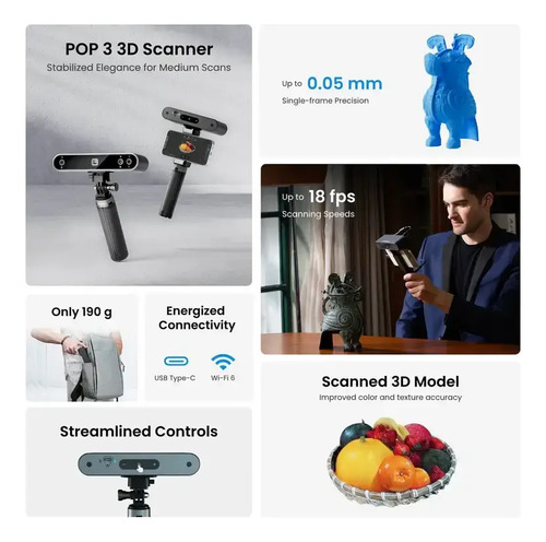 Escaner 3d Revopoint Pop 3 Plus Advanced Edition