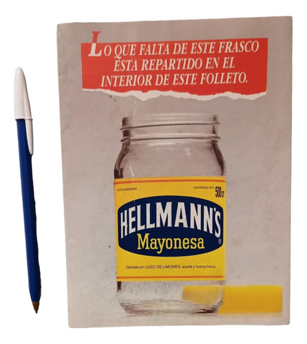 Hellmanns Mayonesa Recetario Antiguo Folleto Publicitario