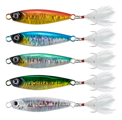 Alwonder Paquete De 5 Plantillas De Pesca De Metal Jigging C