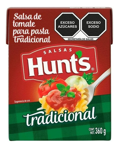 2 Pza Salsa Para Pasta Hunts De Tomate Tradicional 360 G