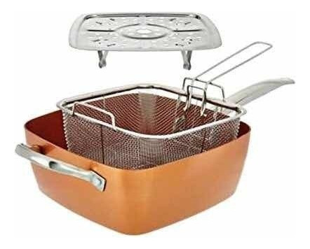 Sartén, Cazuela, Copper Chef, 25 Cm, Con 5 Piezas Home Cobre