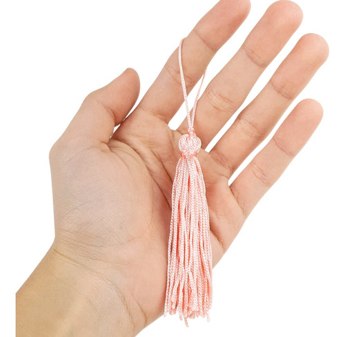 Pingente De Seda Tassel - Franja - Salmão - C/50 Nybc