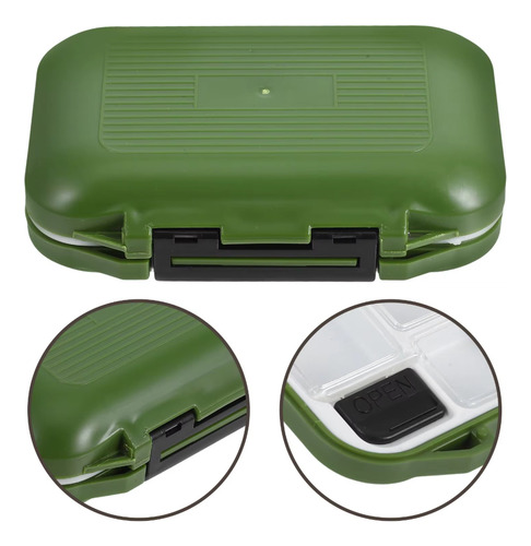 Portabs Organizador De Pastillas Con División Mini Maletín Color Verde