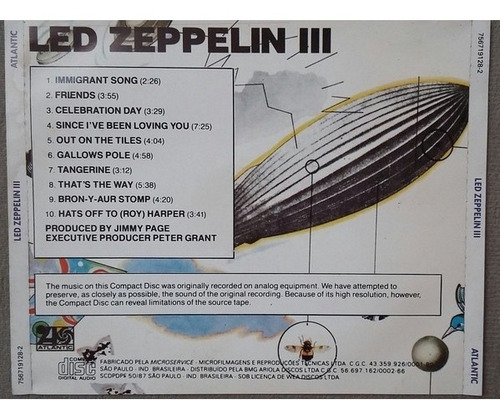 Led Zeppelin - Led Zeppelin Iii (cd, Album) (Usado)