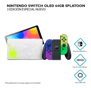 Nintendo Switch Oled 64gb Splatoon 3 Edición Especial Nuevo
