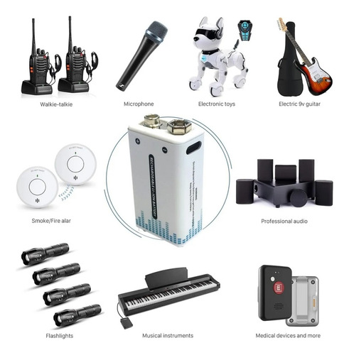 Batería Recargable Usb Li-ion 9v 1000mah