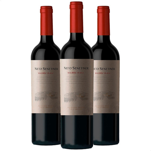 Vino Malbec D.o.c. Nieto Senetiner Doc Tinto Pack X3