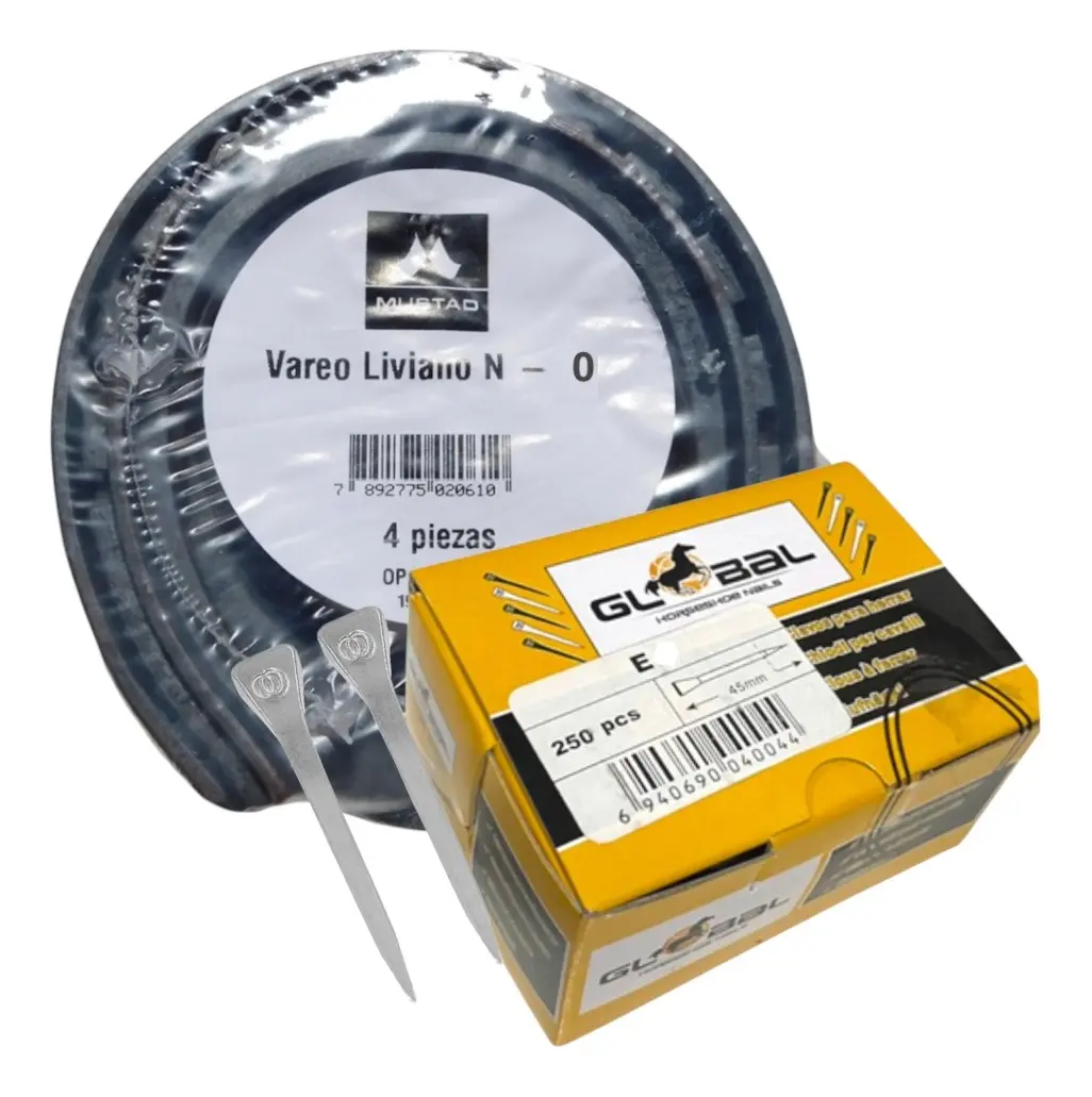 Herraduras Vareo Liviano Mustad derby x10 numero 0 + 250 Clavos Global numero 3 - Número 0 - Imagen 1