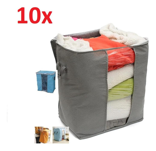 Kit 10 Caixa Dobravel Guarda Roupa 50cm Organizador Cobertor