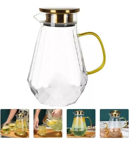 Jarra De Cristal Para Agua Con Tapa 1.8 L