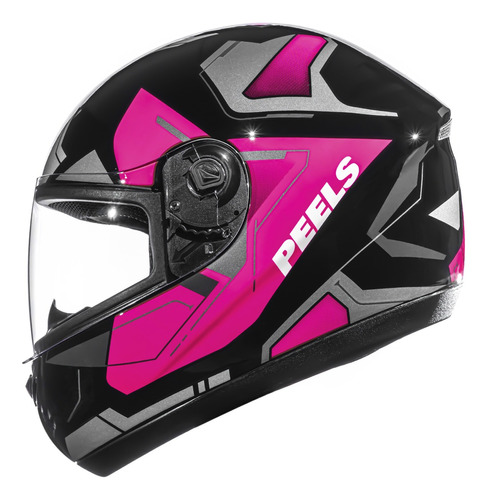 Capacete Peels Spike Lup Rosa/preto Fechado Nf Novo