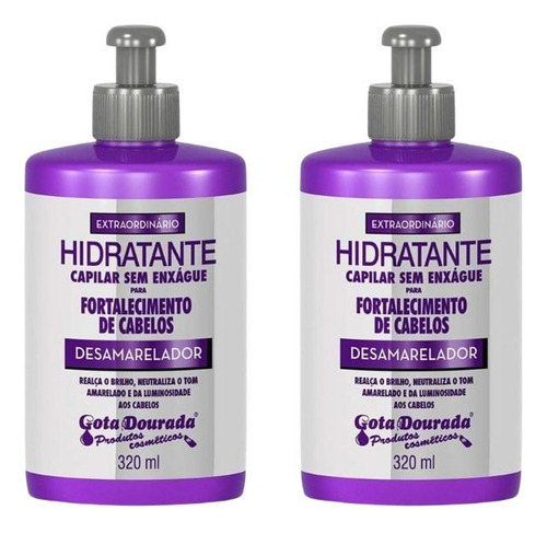 Creme Para Pentear Gota Dourada Fort Desam 320ml-kit C/2un