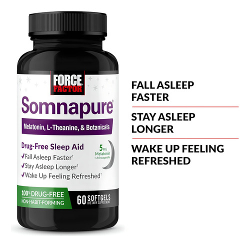 Force Factor Somnapure Ayuda Natural Para Dormir 60 Tabs Sabor Sin Sabor