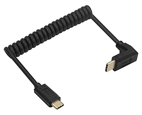 Cable Usb 3.1 Tipo C En Espiral Qaoquda, Ángulo De 90 Grados