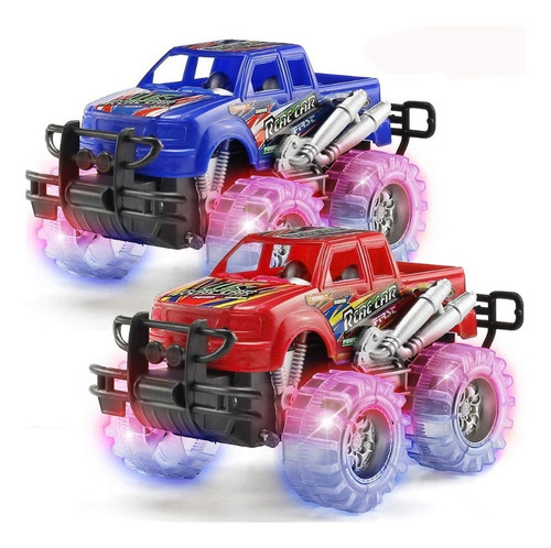 Camión Monstruo Luminoso - Combo En Rojo Y Azul - Byonebye