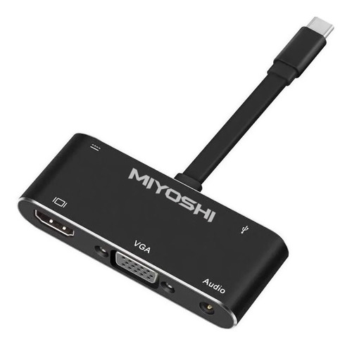 Adaptador Usb C Hdmi 4k Vga Audio Mac Air Pro S20 S21 5 En 1