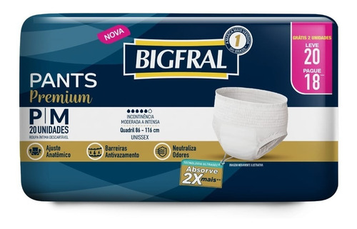 Imagem 2 de 6 de Kit Roupa Intima Bigfral Premium P/m 160u+ Grátis Necessaire