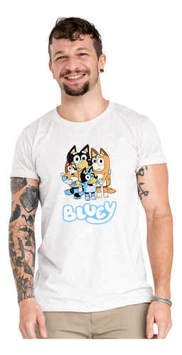 Polera Bluey Familia Heeler Hug Algodon Organico Wiwi