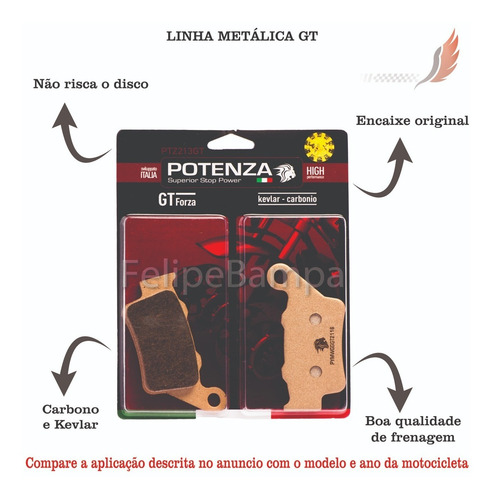 Pastilha Potenza Traseira Bmw G310gs G310 Gs Ktm 390 Ptz213