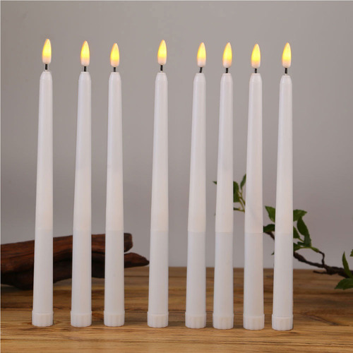 Y 12 Velas Largas, Candelabro Led, Llama Oscilante