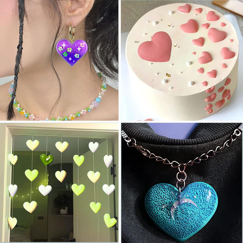 Szecl 2 Moldes De Silicona Con Forma De Corazón De 25 Cavida
