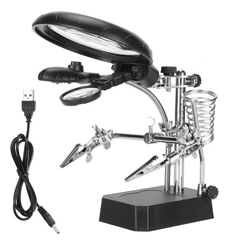 Lupa, Clip Auxiliar, Ajustable, Soporte De Escritorio